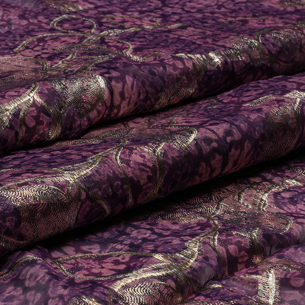 Georgette Lurex Jacquard - Hand Paint
