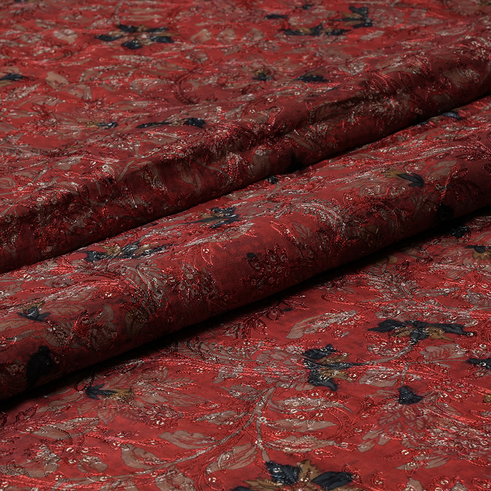 SILK CHANDERI EMBR. DIG. PRINT MRP