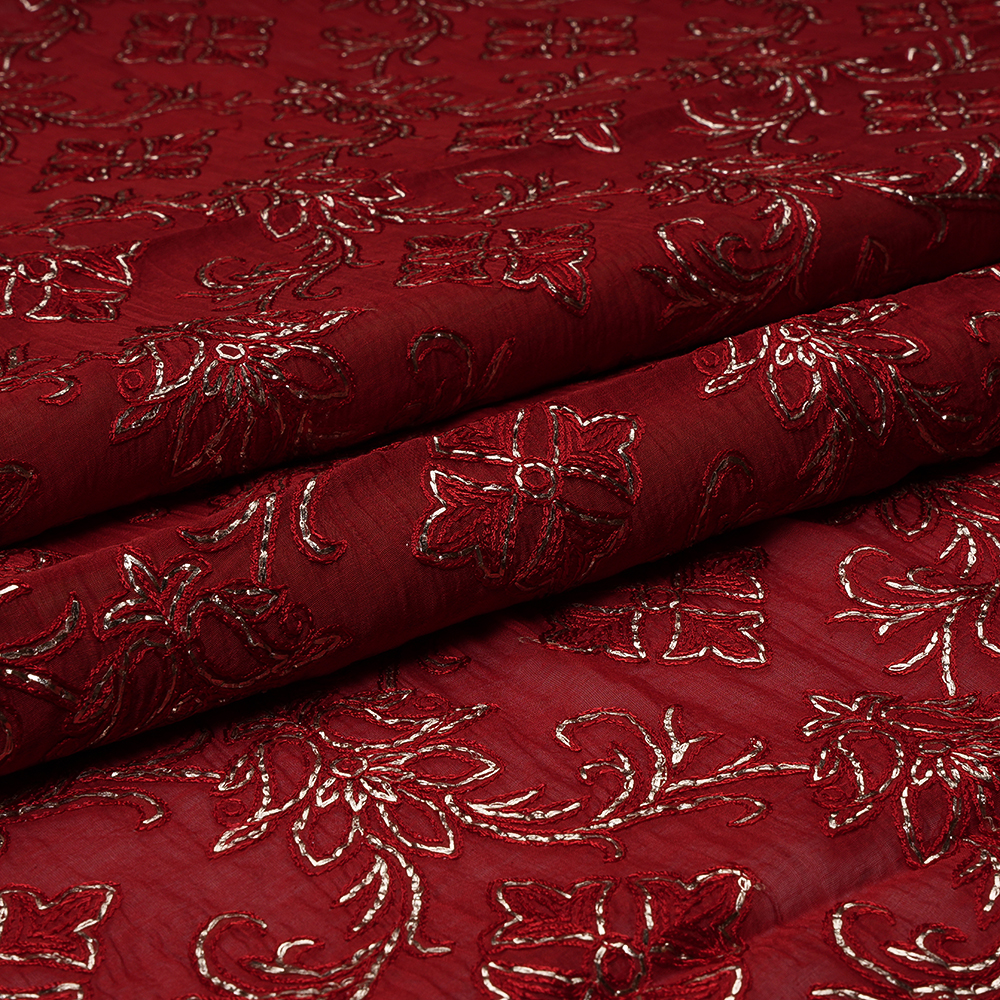 SILK CHANDERI EMBROIDERY