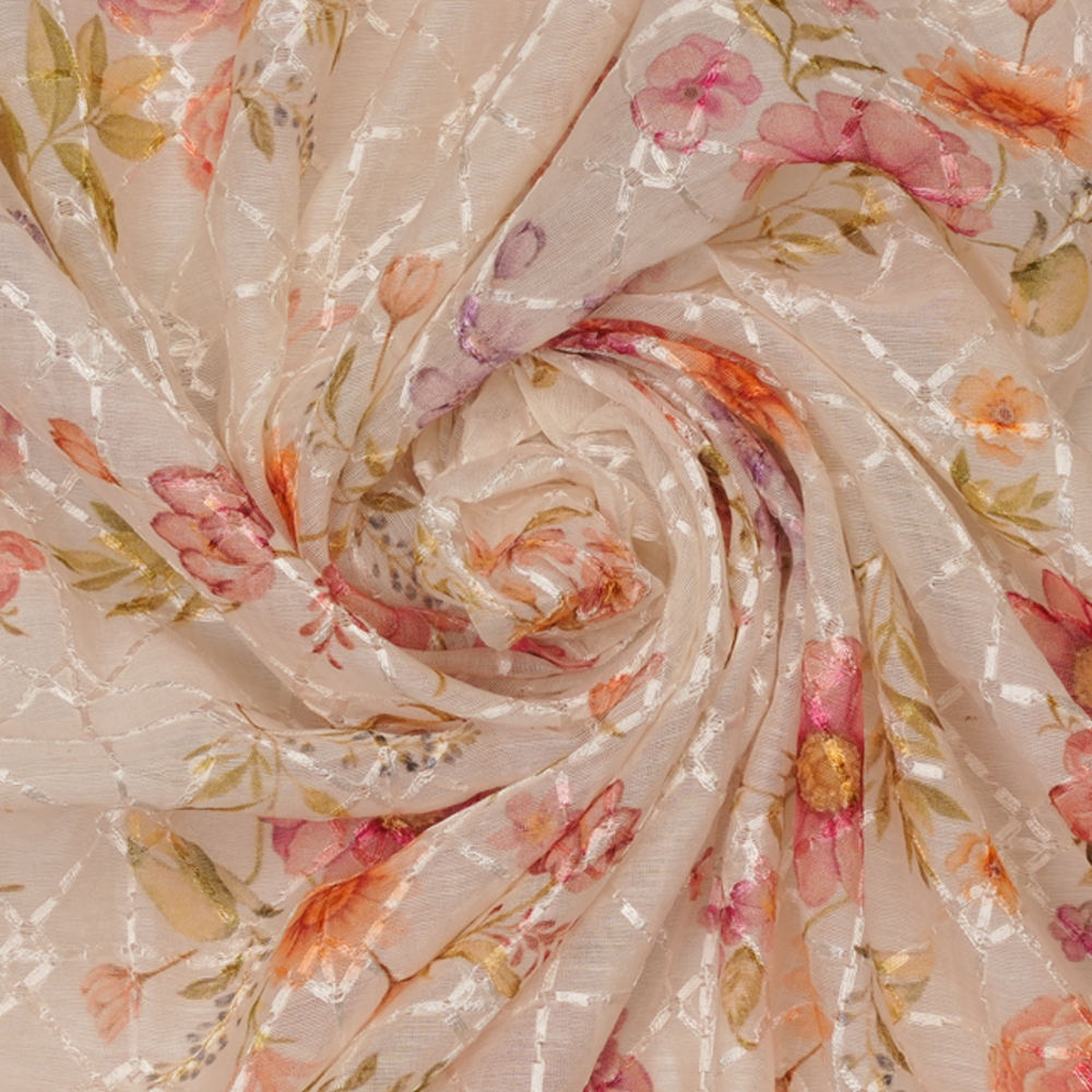 SILK CHANDERI EMBR. DIG. PRINT MRP