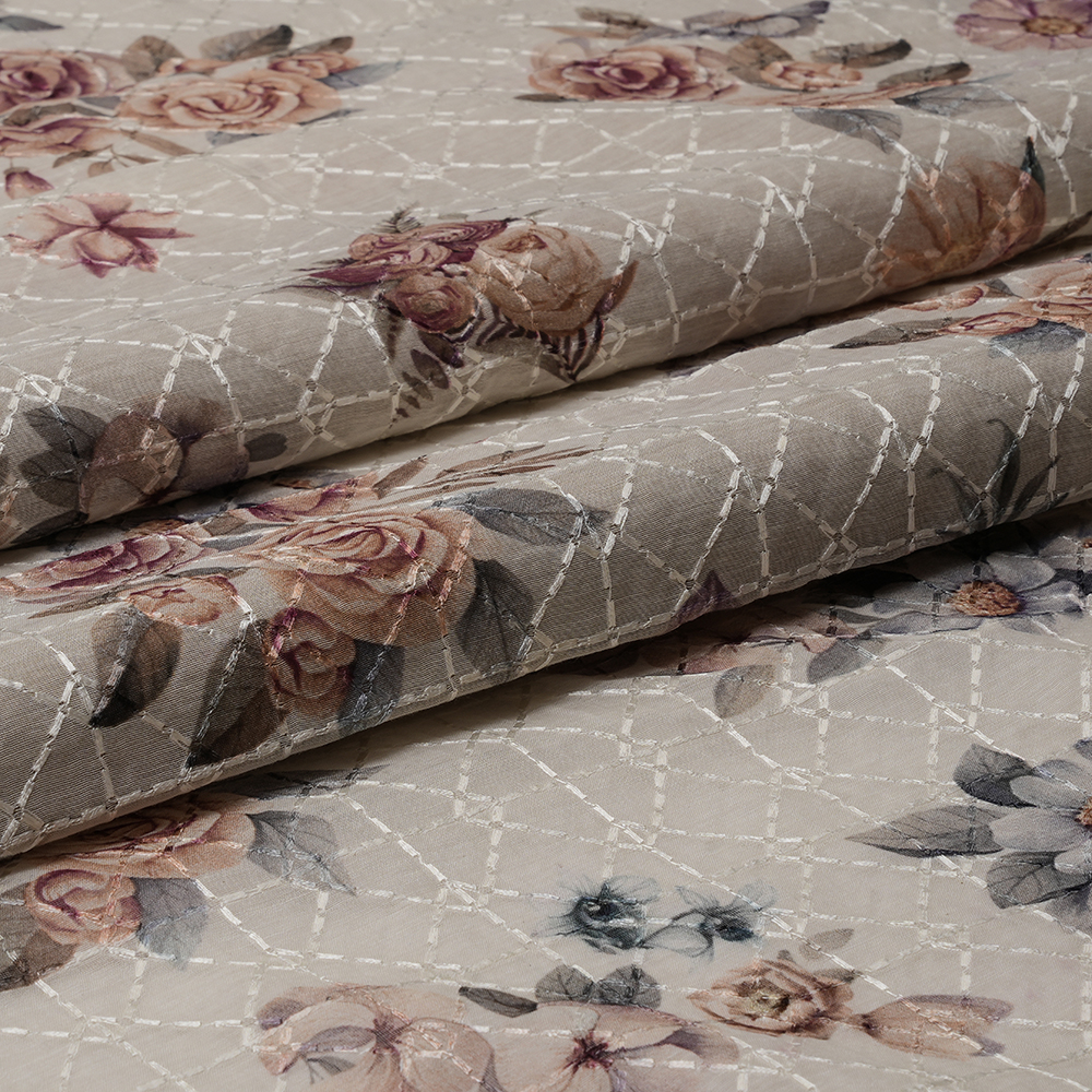 SILK CHANDERI EMBR. DIG. PRINT MRP