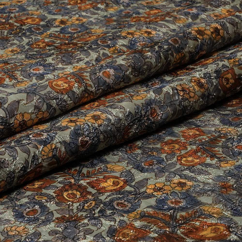 SILK CHANDERI EMBR. DIG. PRINT MRP
